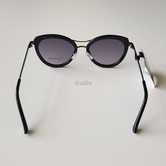 Lucky ? Brand LUNA BLACK Cat Eye Sunglasses